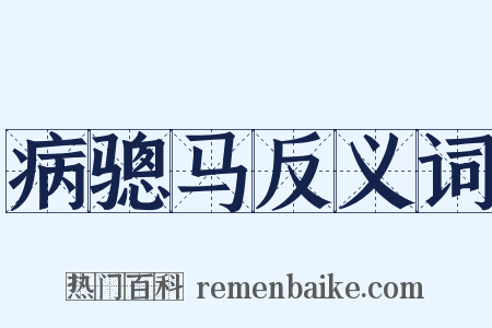 病骢马反义词是什么意思的图片